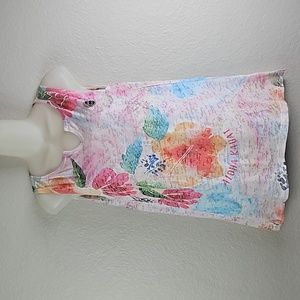Blue | NWT Women's Tropical Burn Out Aloha Kauai Hawaii Sleeveless Tank Sz S